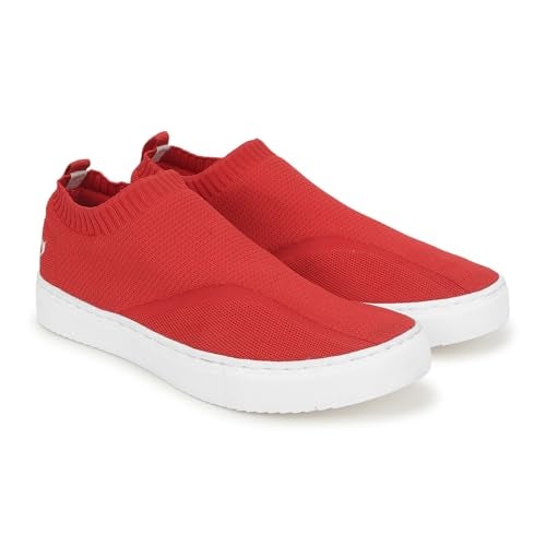 YOHO FreeStep spacious and casual slip on shoes | Comfortable for long hours of walking | Outperforms memory foam | Arch support Insole | Coral Red - UK 8 - Image 1