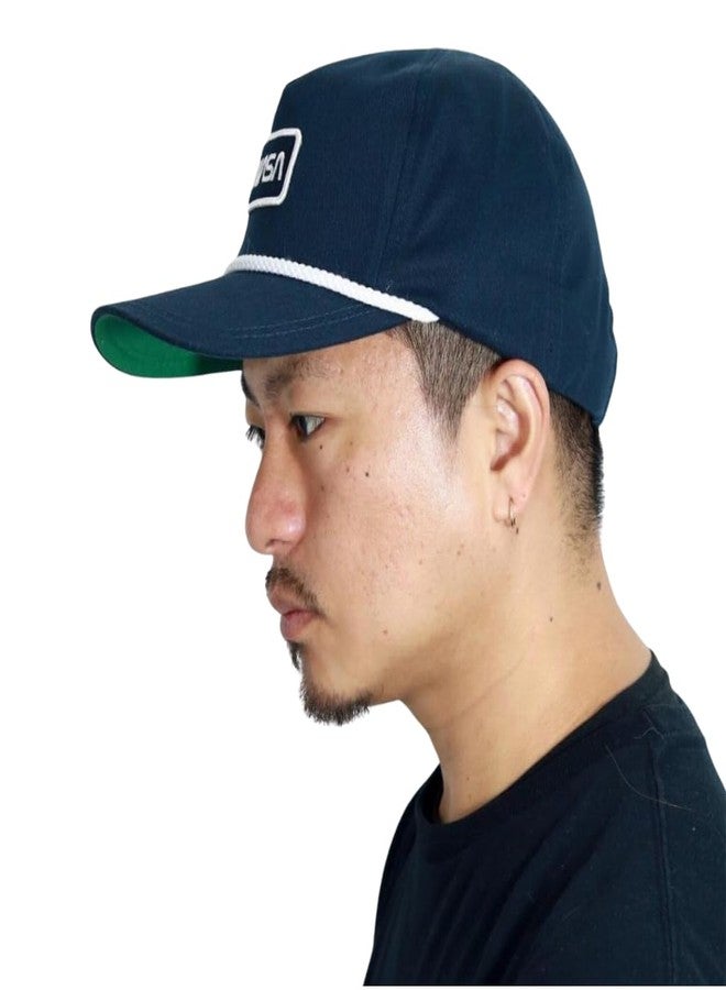 AMERICAN NEEDLE NASA Officially Licensed Cappy Trucker Adjustable Snapback Hat, Navy/White (44720A-NASA) - Image 3