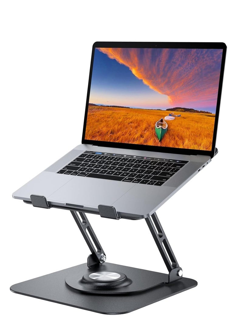 KHAMI-CO Ergonomic Foldable Laptop Stand – Adjustable Height & Angle Steel Holder for 10-16" Laptops | Portable Desk Organizer for Home, Office & Travel – Compatible with MacBook, Dell, HP, Lenovo, ASUS  - Image 1
