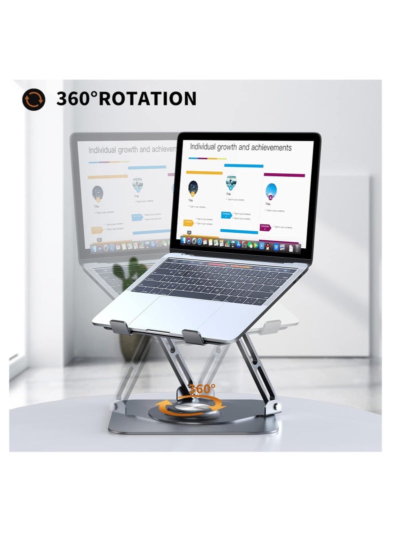KHAMI-CO Ergonomic Foldable Laptop Stand – Adjustable Height & Angle Steel Holder for 10-16" Laptops | Portable Desk Organizer for Home, Office & Travel – Compatible with MacBook, Dell, HP, Lenovo, ASUS  - Image 3