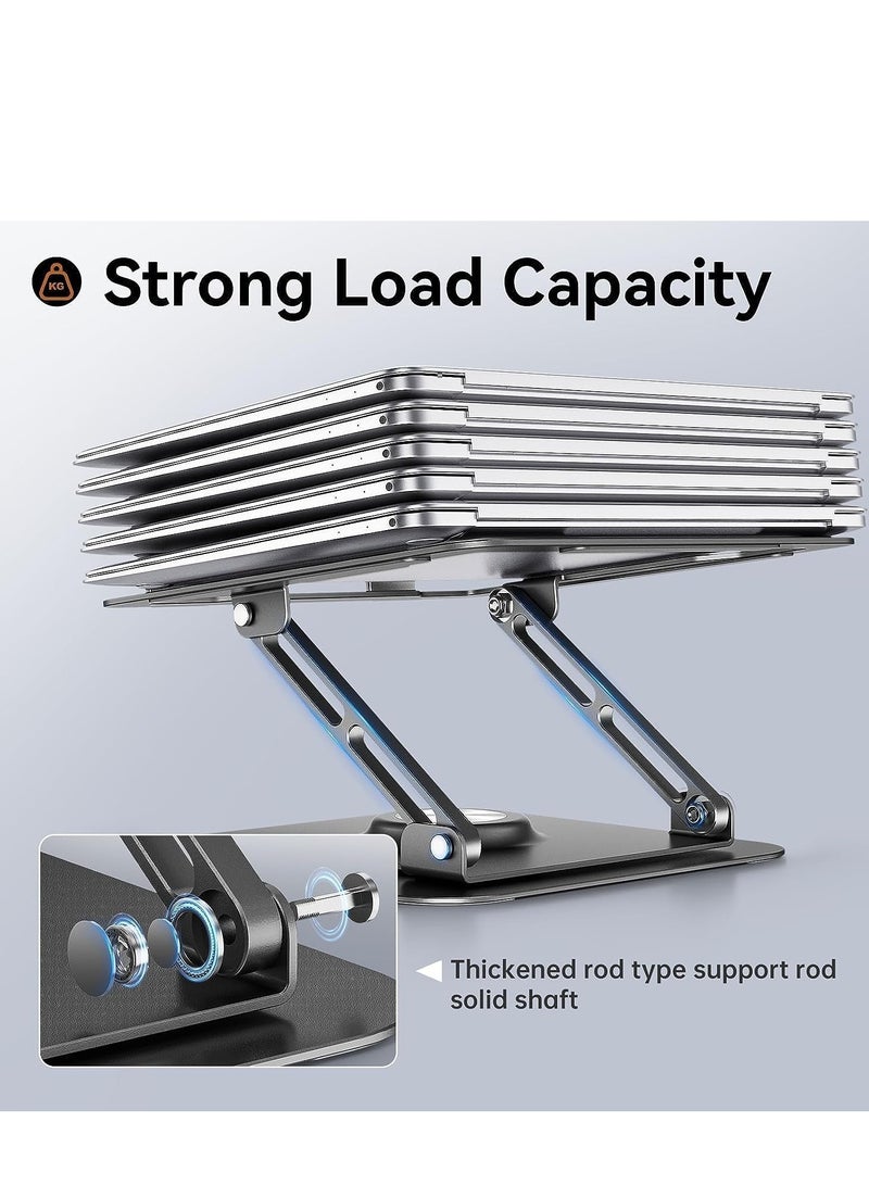 KHAMI-CO Ergonomic Foldable Laptop Stand – Adjustable Height & Angle Steel Holder for 10-16" Laptops | Portable Desk Organizer for Home, Office & Travel – Compatible with MacBook, Dell, HP, Lenovo, ASUS  - Image 4