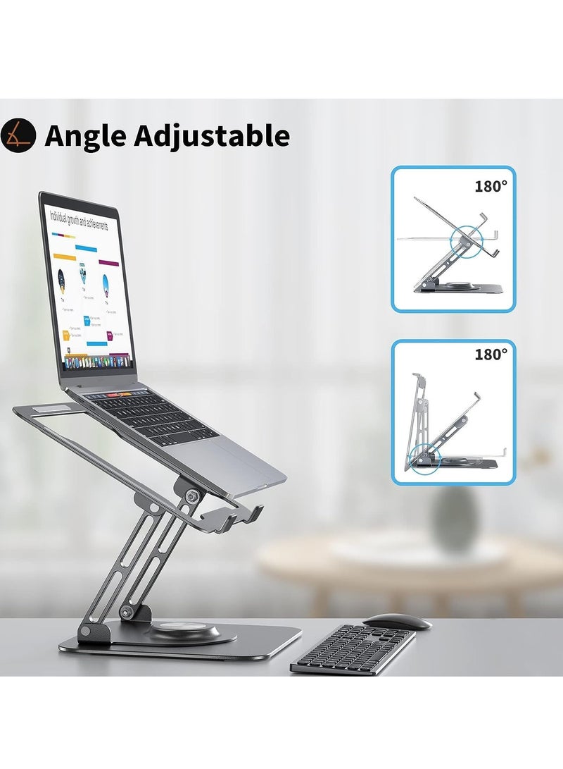 KHAMI-CO Ergonomic Foldable Laptop Stand – Adjustable Height & Angle Steel Holder for 10-16" Laptops | Portable Desk Organizer for Home, Office & Travel – Compatible with MacBook, Dell, HP, Lenovo, ASUS  - Image 5