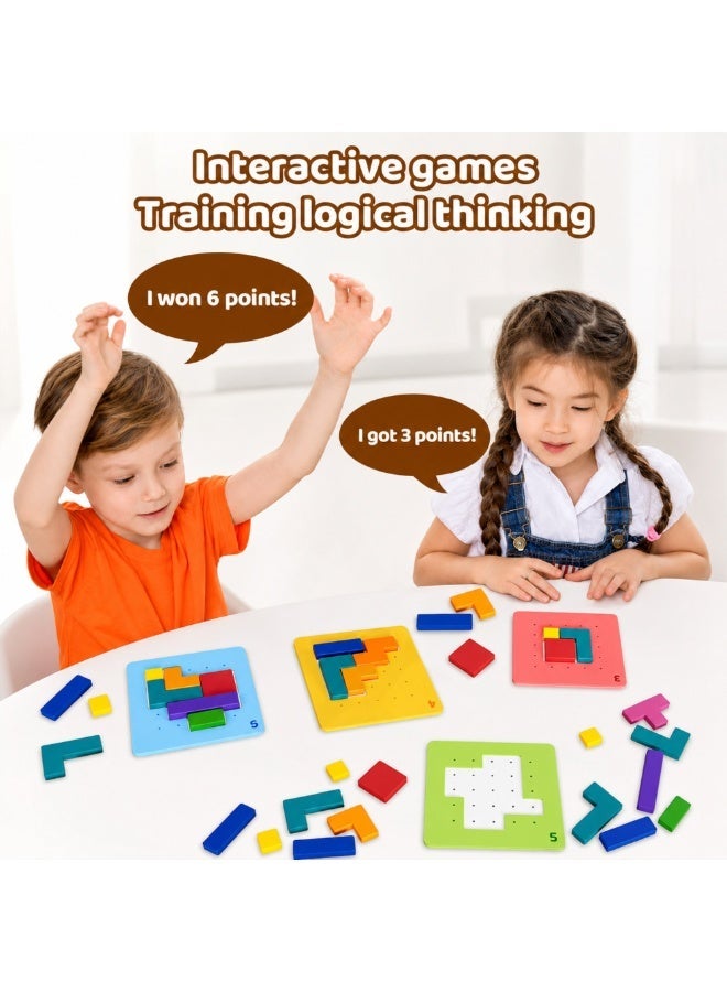 TOY GARDEN Intelligent Puzzle Game for Kids - 128 Piece Wooden Block Set for Color Recognition, Hand-Eye Coordination, and Critical Thinking Development - Ages 3+ - Image 4