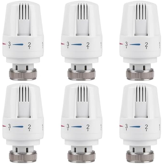 THERMOSTATIC HEAD M30 X 1.5 RADIATOR PACK OF 6: THERMOSTATIC VALVE RADIATOR ANTI-FROST HEATING CONTROLLER RADIATOR THERMOSTAT HEATING THERMOSTAT FOR BATHROOM RADIATOR VALVES - Image 2