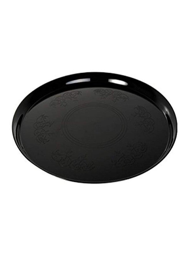 Fineline Settings Platter Pleasers Black Supreme 12" Round Tray 25 Pieces