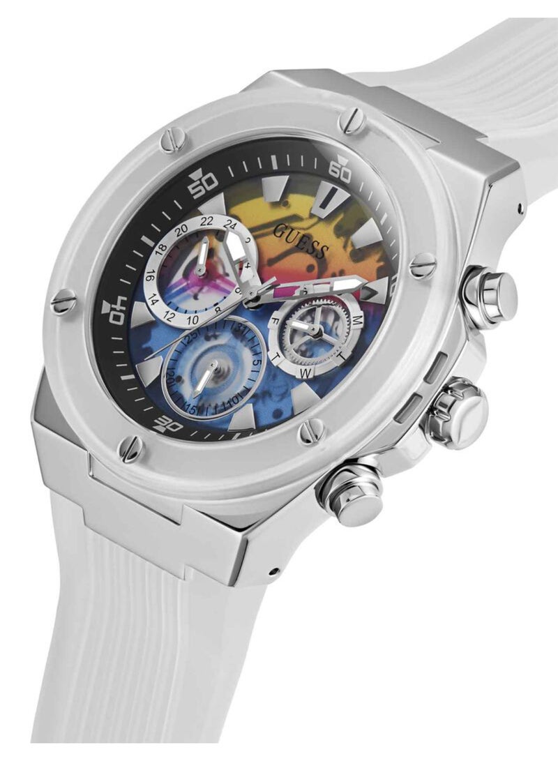 Guess Men's White Chronograph Silicone Strap Watch - GW0425G4 - Image 2