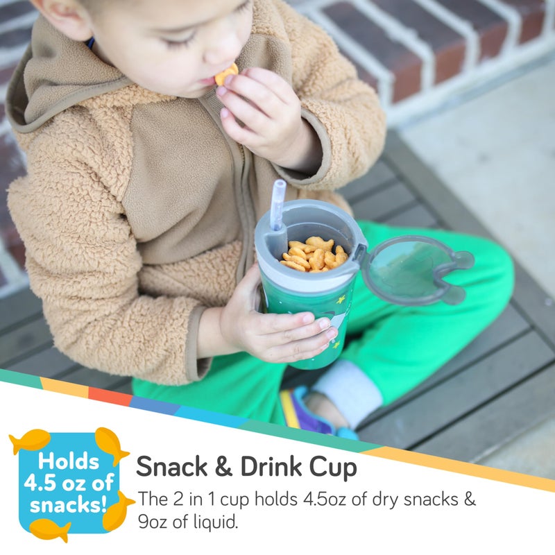 Nuby All In One Snack Bowl And No Spill Soft Straw Cup - 1 Pack Multicolor Snack N' Sip - Holds: 4.5 Oz Container With Lid And 9 Oz/ 270 Ml Straw Cup (12 Months +) - Image 5