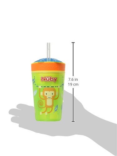 Nuby All In One Snack Bowl And No Spill Soft Straw Cup - 1 Pack Multicolor Snack N' Sip - Holds: 4.5 Oz Container With Lid And 9 Oz/ 270 Ml Straw Cup (12 Months +) - Image 3
