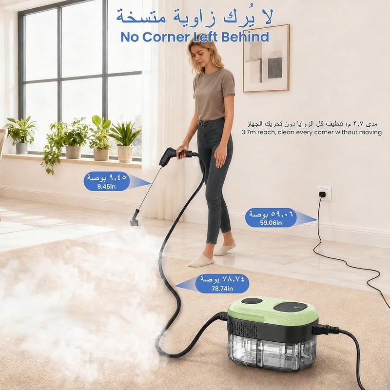 FEELSO مكنسة بخار عالية الضغط FEELSO 2500 واط، سعة 1.4 لتر، تسخين في 15 ثانية، 3 أوضاع - Image 5