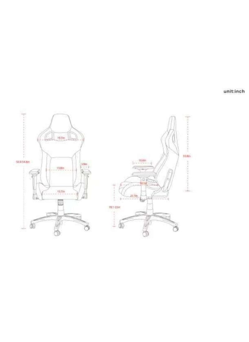 Generic Dazzle - Gaming Chair - Black (High quality PU leather and carbon fiber, powder coated steel seat frame, polyurethane foam)  - Image 3