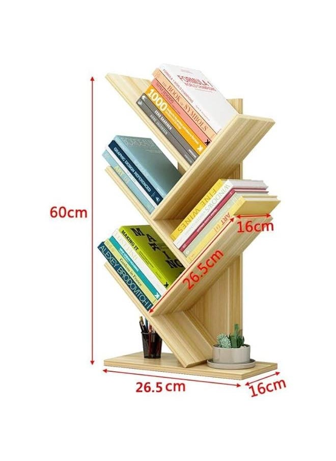 HOOKOR Tree Bookshelf, 5 -Tier Book Storage Organizer Shelves Floor Standing Bookcase, Wood Storage Rack for Office Home School Shelf Display for Cd/Magazine (White)  - Image 3