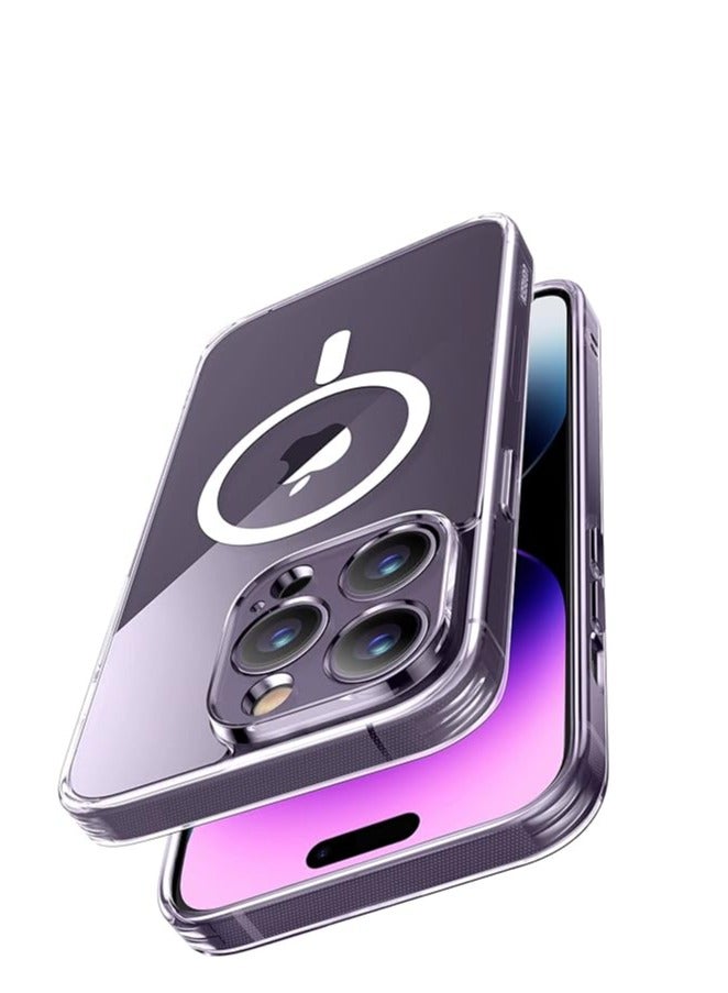 Magnetic Case Compatible with iPhone 15 Pro Max Case, Compatible with MagSafe Wireless Charging, Transparent Anti-Scratch Back Shockproof Protective Slim Thin Phone Case Cover, Clear - Image 1