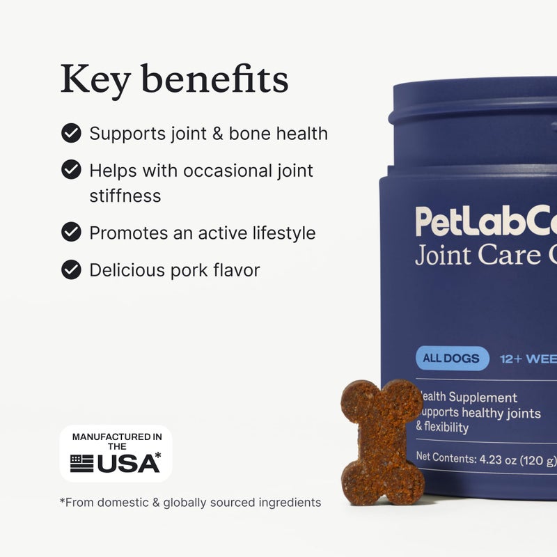 Petlab Co. Joint Care Chews for Dogs - High Levels of Glucosamine, Green Lipped Mussels, Omega 3 and Turmeric - Hip and Joint Supplement for Dogs to Actively Support Mobility, Packaging May Vary - Image 4