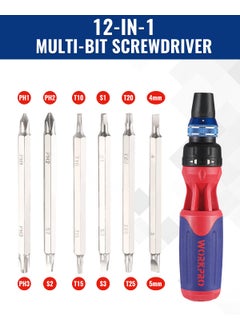 WORKPRO WORKPRO 12-in-1 Multi-Bit Ratcheting Screwdriver, Quick-load Mechanism Bits Hold in Handle  - Image 2