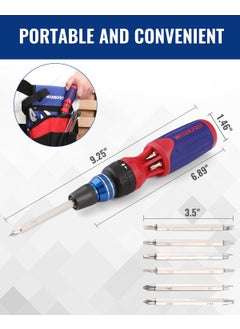 WORKPRO WORKPRO 12-in-1 Multi-Bit Ratcheting Screwdriver, Quick-load Mechanism Bits Hold in Handle  - Image 4