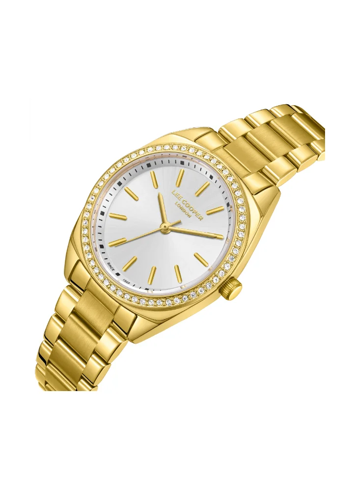 لي كوبر Women's Analog Display Watch With Gold Metal Strap - LC08041.130