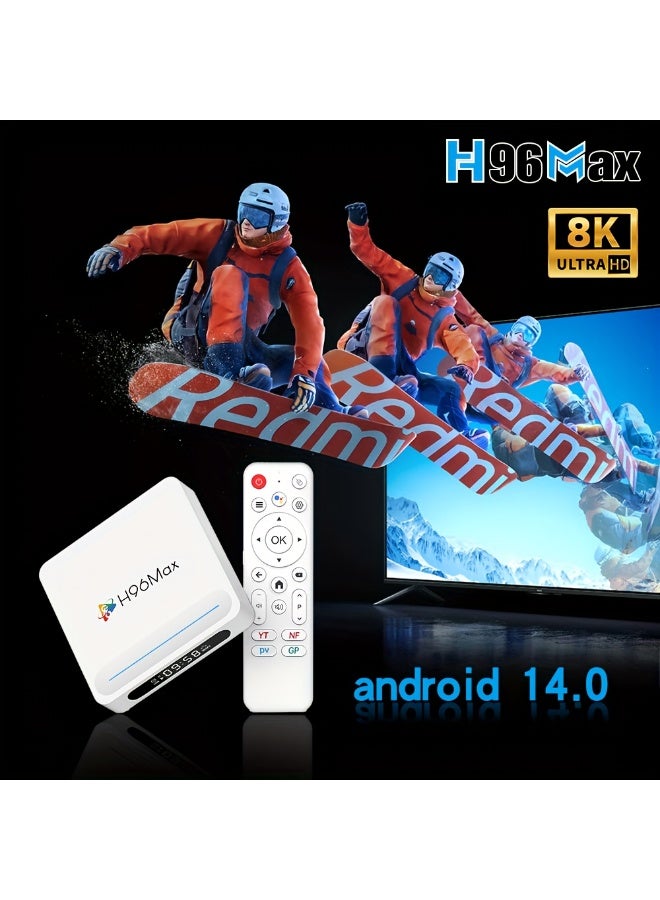 H96 Max Android TV Box 14.0, 4GB RAM 16GB ROM Android Box, 5G Dual WIFI BT5.4 WIFI6 8K Video Decoding 3D HDR Support, Ultra HD Voice Control Smart Home Player - Image 2