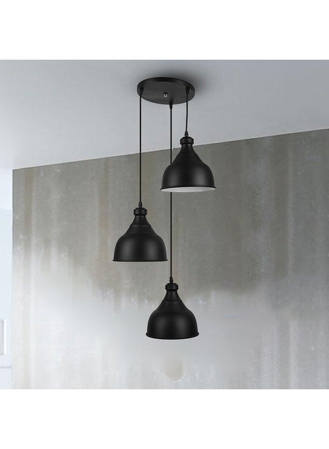 الروضة للإضاءة نجفة سالينا 3 لمبة | حديث ديكور LED E27 معلقة مصباح سقف اضاءة داخلية مصباح معلق دلاية سقف مودرن نجفة | مناسبة لأي غرفة | | اللون: أسود | المقاس: 70x44 سم
