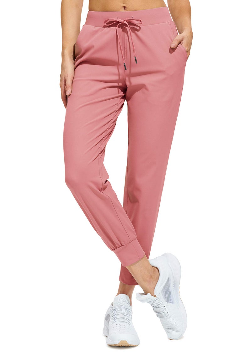 Libin Womens Joggers Pants Athletic Sweatpants with Pockets Running Tapered Casual Pants for WorkoutLounge Mauve L