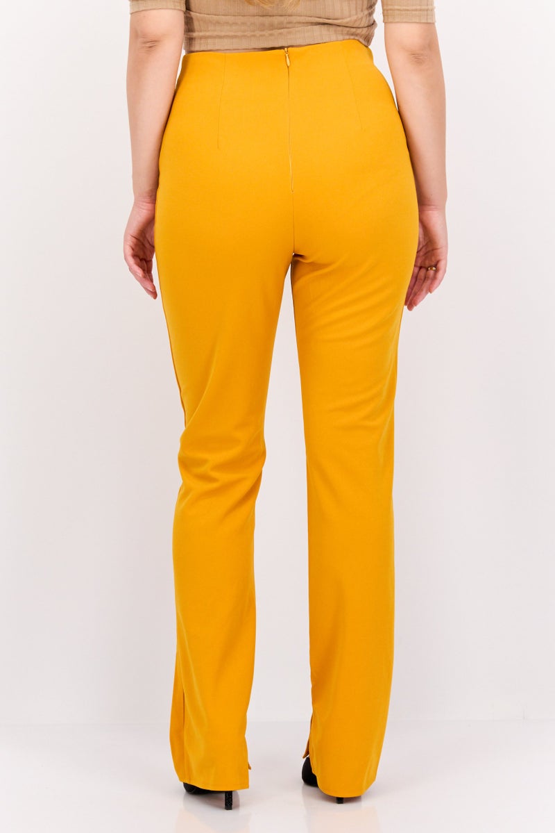 PUBLIC DESIRE Women Regular Fit Plain Straight Pants, Orange - Image 3