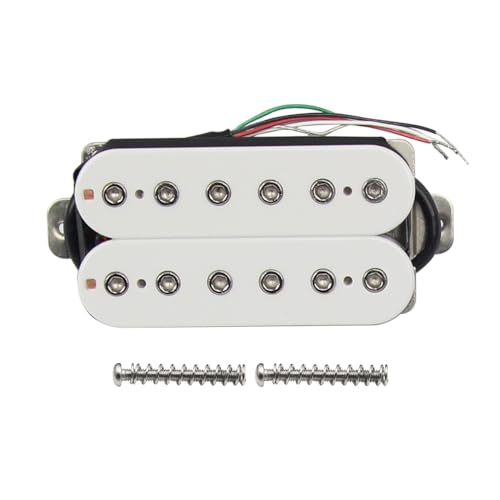 FLEOR Alnico 5 Electric Guitar Bridge Pickup Double Coil Humbucker Pickups-White - Image 3