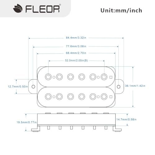 FLEOR Alnico 5 Electric Guitar Bridge Pickup Double Coil Humbucker Pickups-White - Image 2