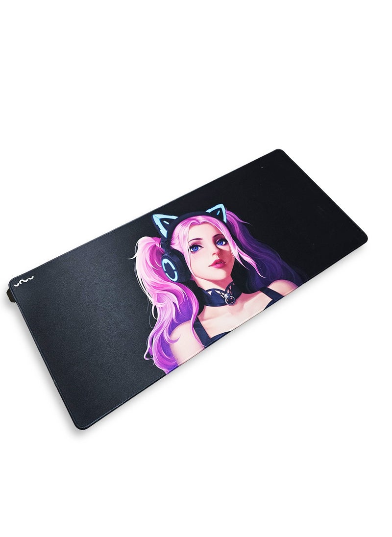 Generic - Large (RGB) Mouse Pad, With Anime Gilr Style (90cm x 40cm x 2mm), HD Print Pattern Desk Mat, Extended Mouse Pad and Keyboard Mouse Pads, Waterproof Cloth Surface Mouse Pads for Office, Anti-Slip Rubber Base - Image 1