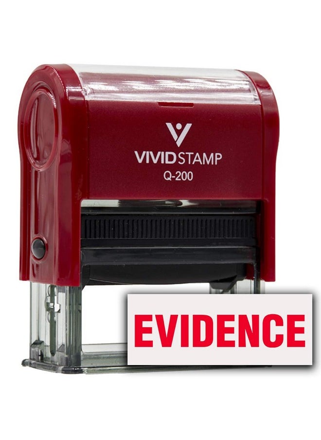 Vivid Stamp Evidence Self Inking Rubber Stamp (Red Ink) - Medium 