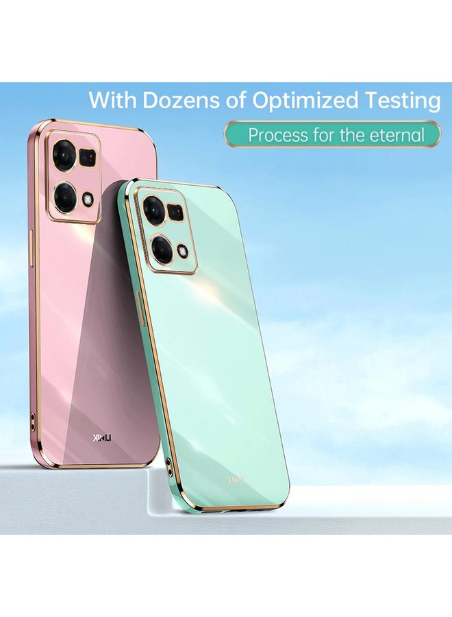 S-TOP Case For OPPO Reno7 4G Global XINLI Straight Edge 6D Electroplate TPU Phone Case - Image 2