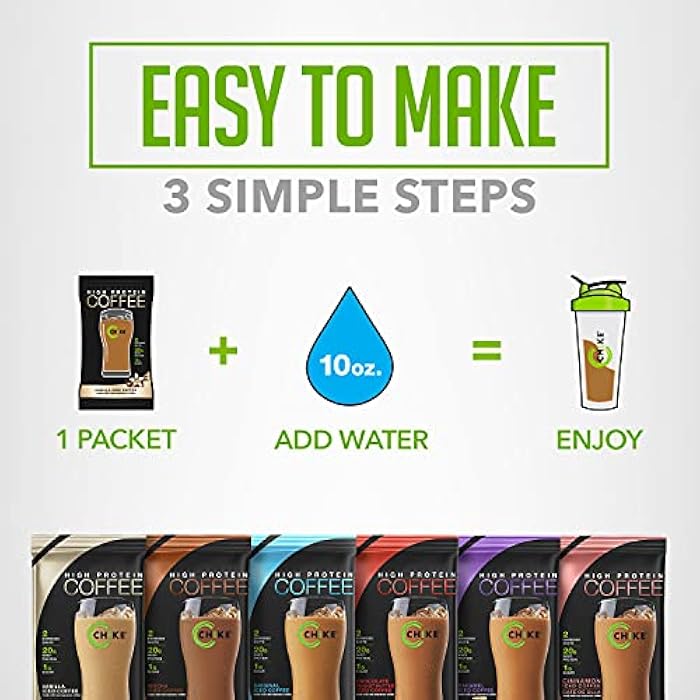 Chike High Protein Iced Coffee Sampler Pack, 20 G Protein, 2 Shots Espresso, 1 G Sugar, Keto Friendly and Gluten Free, 6 Single Serve Packets (packaging may vary) - Image 4