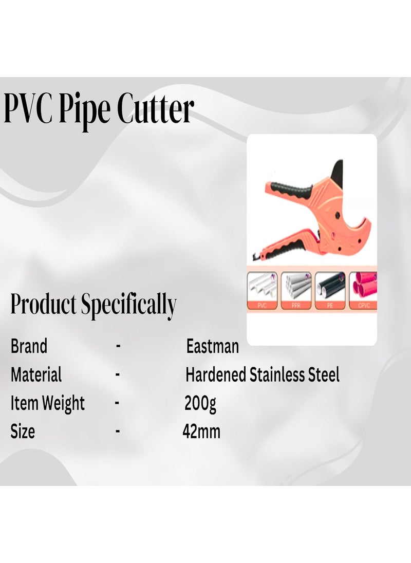 Eastman EASTMAN 42 mm Cutter for PVC Plastic PPR and Rubber Tube made with Grade of Steel Blade and Long Life Cutting Blisted PackedAluminium Body Tools E3013  - Image 4