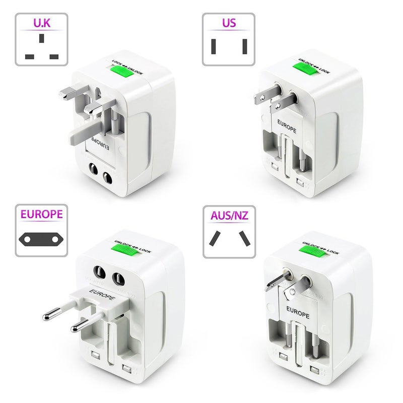 Gadget Hero's محول طاقة عالمي شامل من غادجيت هيروز مع منفذ USB مزدوج محول سفر عالمي مع واقي من زيادة التيار - Image 4