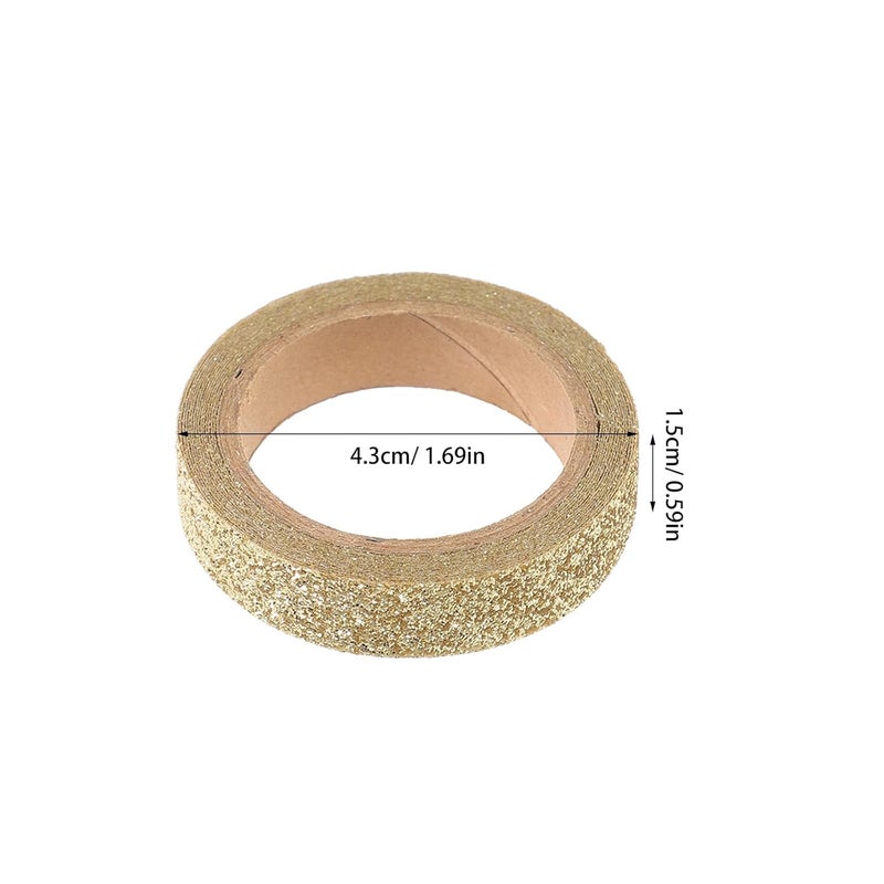 KICHOUSE 5 Rolls Glitter Washi Tape Set, Decorative Colorful Craft DIY Adhesive Tape for Scrapbooking, Planner, and Student Journal Decoration - Image 2