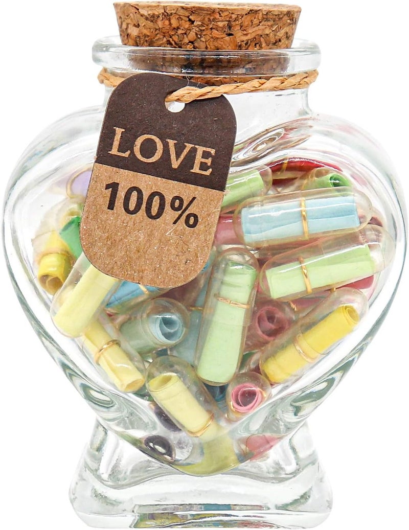 KBFUSHI Capsule Letters Message in a Bottle - Valentines Day Gifts for Boyfriend Girlfriend - Love Letter for For Couples Men Women (Mixed Color 45pcs) - Image 1