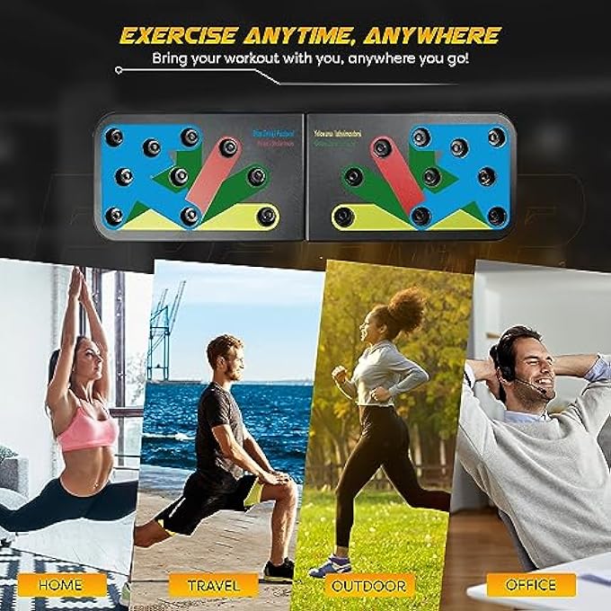 rayihni لوحة دفع، لوحة دفع ماكس، لوحة دفع ماكس عالية الجودة لبناء عضلات الصدر وحرق دهون الذراع، تمارين منزلية محمولة، كل شيء في واحد (هدية صالة الألعاب الرياضية المثالية) - Image 4