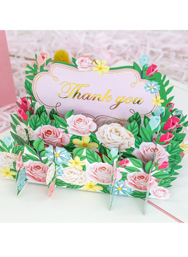 Generic 3d Thanksgiving flowers Teachers' Day three-dimensional greeting card engraving blessing card 