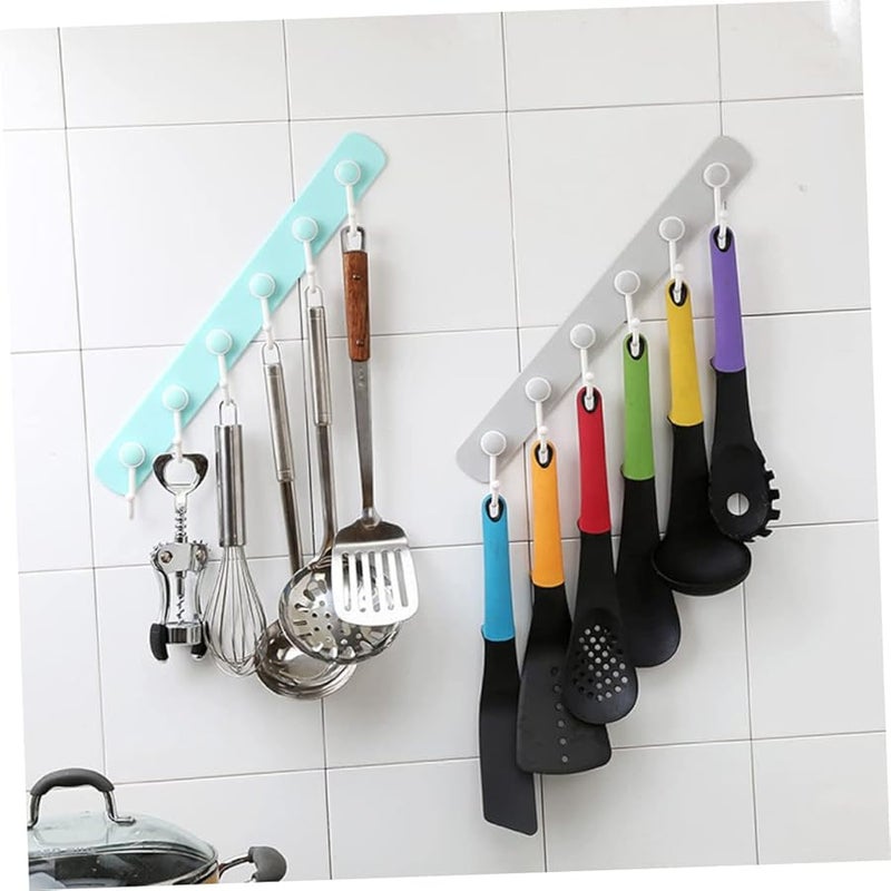Strong Adhesive Wall Hooks No Drilling Grey Seamless Organizer for Towels Coats Scarfs Kitchen Bathroom - Image 4