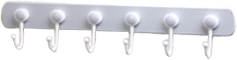 Strong Adhesive Wall Hooks No Drilling Grey Seamless Organizer for Towels Coats Scarfs Kitchen Bathroom - Image 1