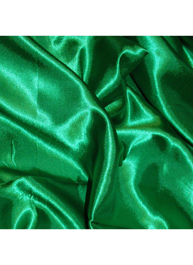 BINI Bini Fabrics Emerald Green Silky Satin Dress Fabric Plain Satin Material 4445 Width Slik Shiny Fabrics 4 Meter  - Image 1