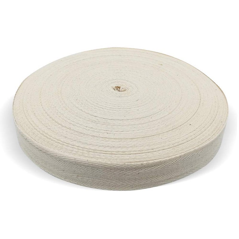 Natural Cotton Twill Tape 55 Yards 1/2Inch Bunting Bias Tape Herringbone Webbing Tape Roll for Apron Sewing Dressmaking Craft (Natural White)