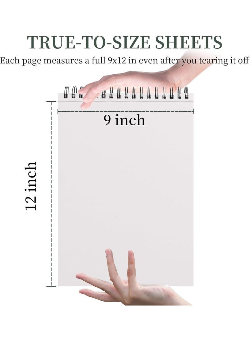 نورهور دفتر رسم 100 ورقة، لوحة رسم بوزن 68 رطلاً/100 جم للأطفال والفنانين والمبتدئين، كتاب رسم احترافي لوازم فنون للكبار - Image 2