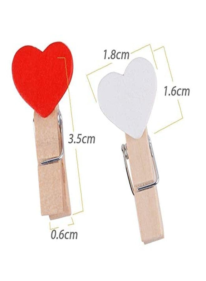 BRIKSHI 10 PCS Mini Multi Color-Heart Wooden Clips with 1 mtr Twine Jute Rope, Multi-Function pins Photo Paper Peg Pin Craft Clips for Home School Arts Crafts Decor Size: 3.5 cm(Pack of 1) - Image 3