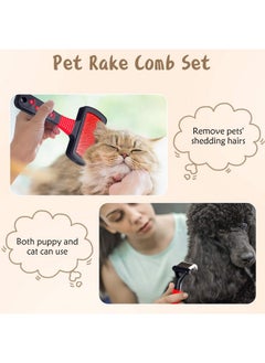 Patelai 4 Pieces Pet Grooming Kit  Dematting Combs, Slicker Brush, And Steel Comb For Removing Knots And Hair From Dogs, Cats, And Poodles  - Image 3