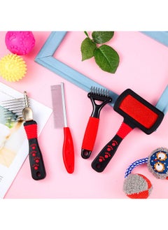 Patelai 4 Pieces Pet Grooming Kit  Dematting Combs, Slicker Brush, And Steel Comb For Removing Knots And Hair From Dogs, Cats, And Poodles  - Image 5
