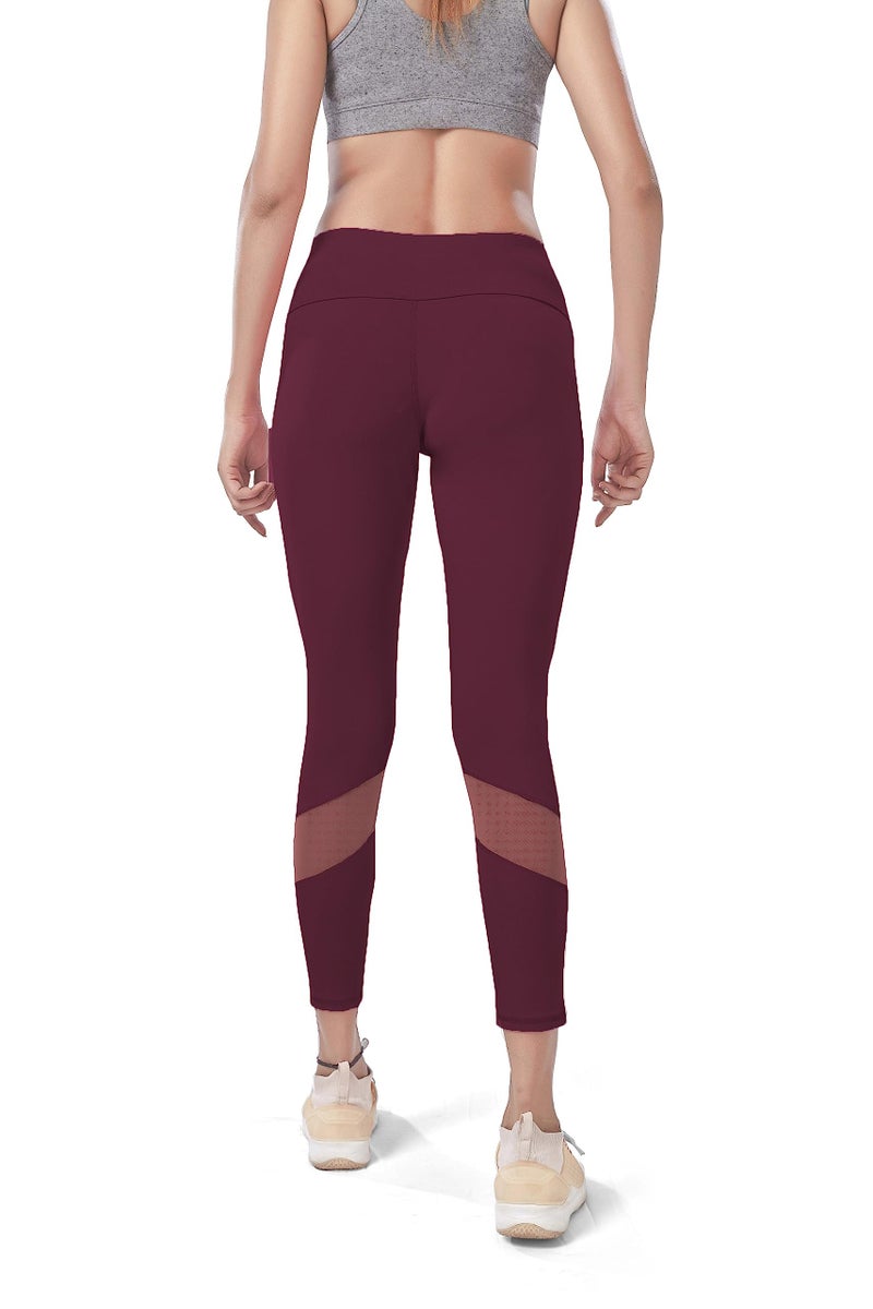 Mehrang Active Yoga Pants for Women Gym High Waist with Pocket, Tummy Control, Workout Pants 4 Way Stretch Yoga Leggings (L, Purple) - Image 3