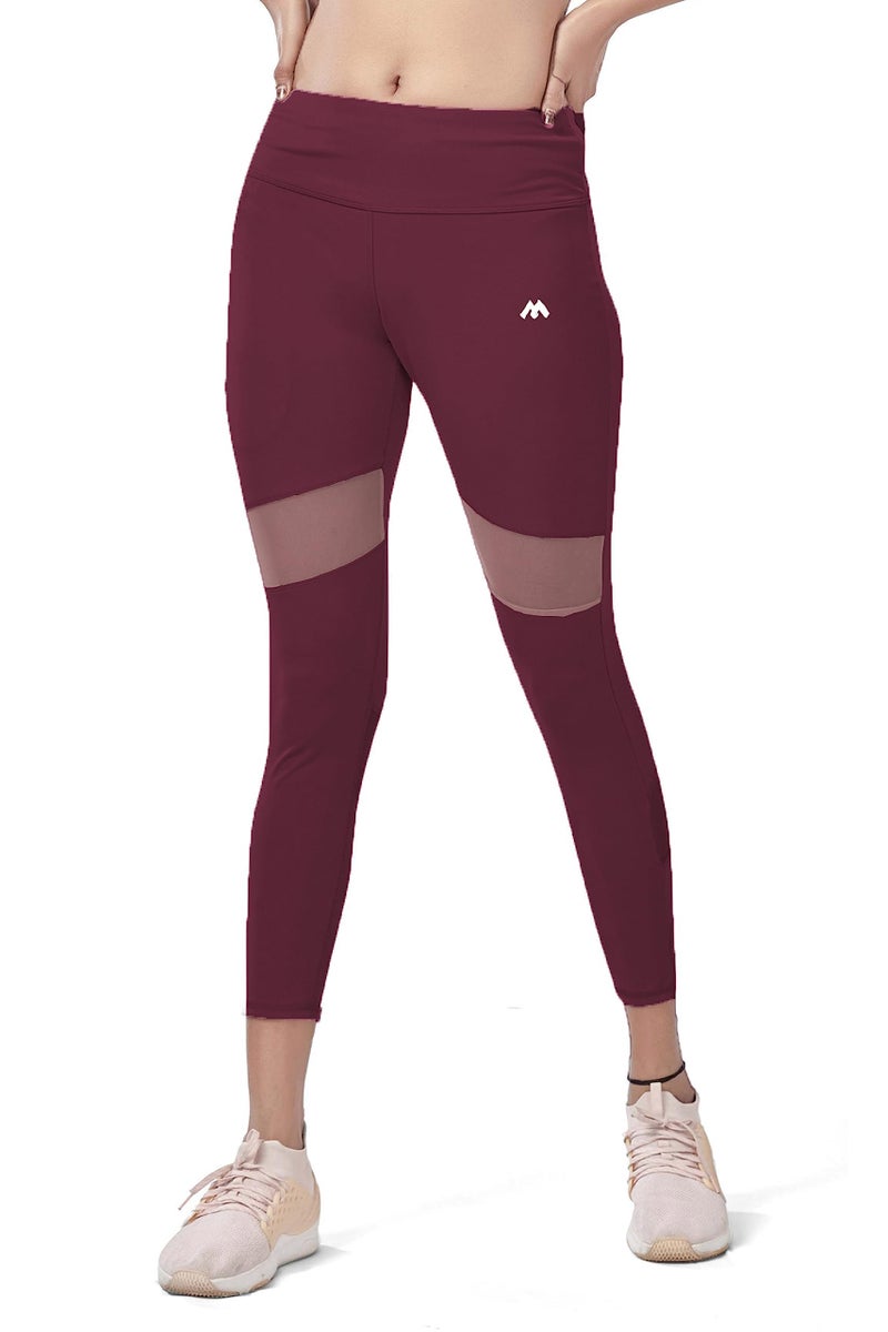 Mehrang Active Yoga Pants for Women Gym High Waist with Pocket, Tummy Control, Workout Pants 4 Way Stretch Yoga Leggings (L, Purple) - Image 5