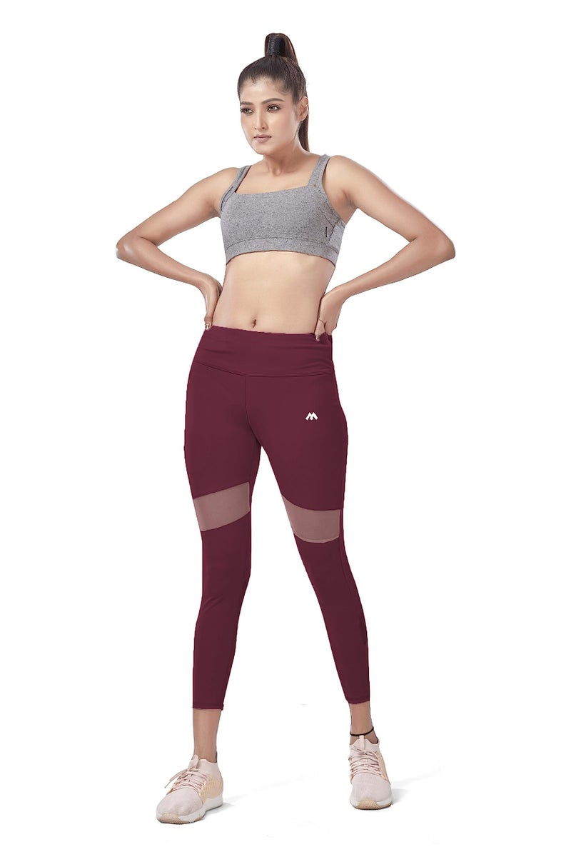 Mehrang Active Yoga Pants for Women Gym High Waist with Pocket, Tummy Control, Workout Pants 4 Way Stretch Yoga Leggings (L, Purple) - Image 4