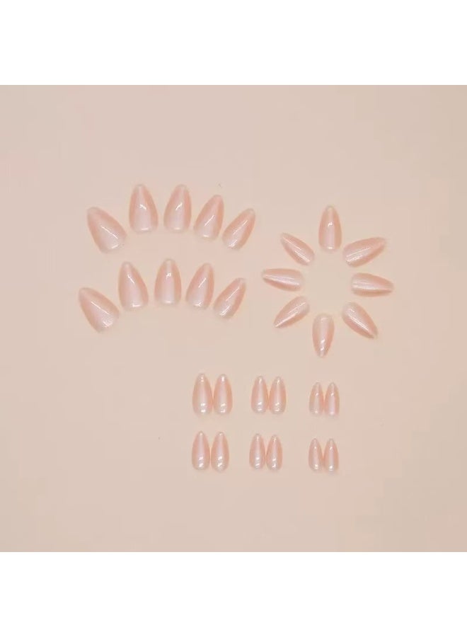 جوسكوين أظافر صناعية 30 قطعة، أظافر على شكل لوزة بلون وردي شفاف فاتح، مع أظافر صناعية شفافة بتأثير الجل، مناسبة للمبتدئين؛ قابلة لإعادة الاستخدام. أظافر أكريليك صناعية مع مجموعة لاصقة. - Image 5