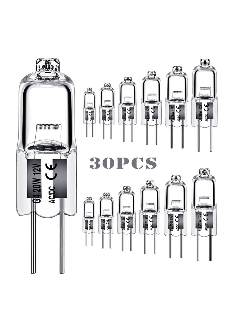 12 Pack G4 Bulb Crystal Clear Halogen Light Bulb for Under Cabinet Puck Light Chandeliers Landscape Lighting  - Image 1
