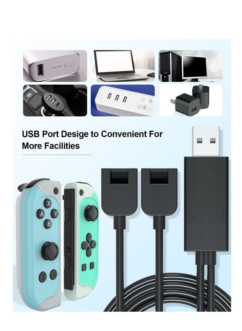 Generic - Portable Joy-Con Charger Cable for Nintendo Switch - Short USB Charging Cable with LED Indicator, Ideal Replacement for Joy-Con Charging Dock, Perfect for Travel and On-the-Go Use. - Image 1